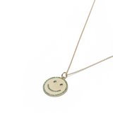 THE SEMI PAVÉ HAPPY FACE PENDANT
