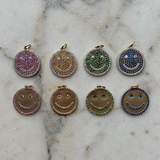THE SEMI PAVÉ HAPPY FACE PENDANT
