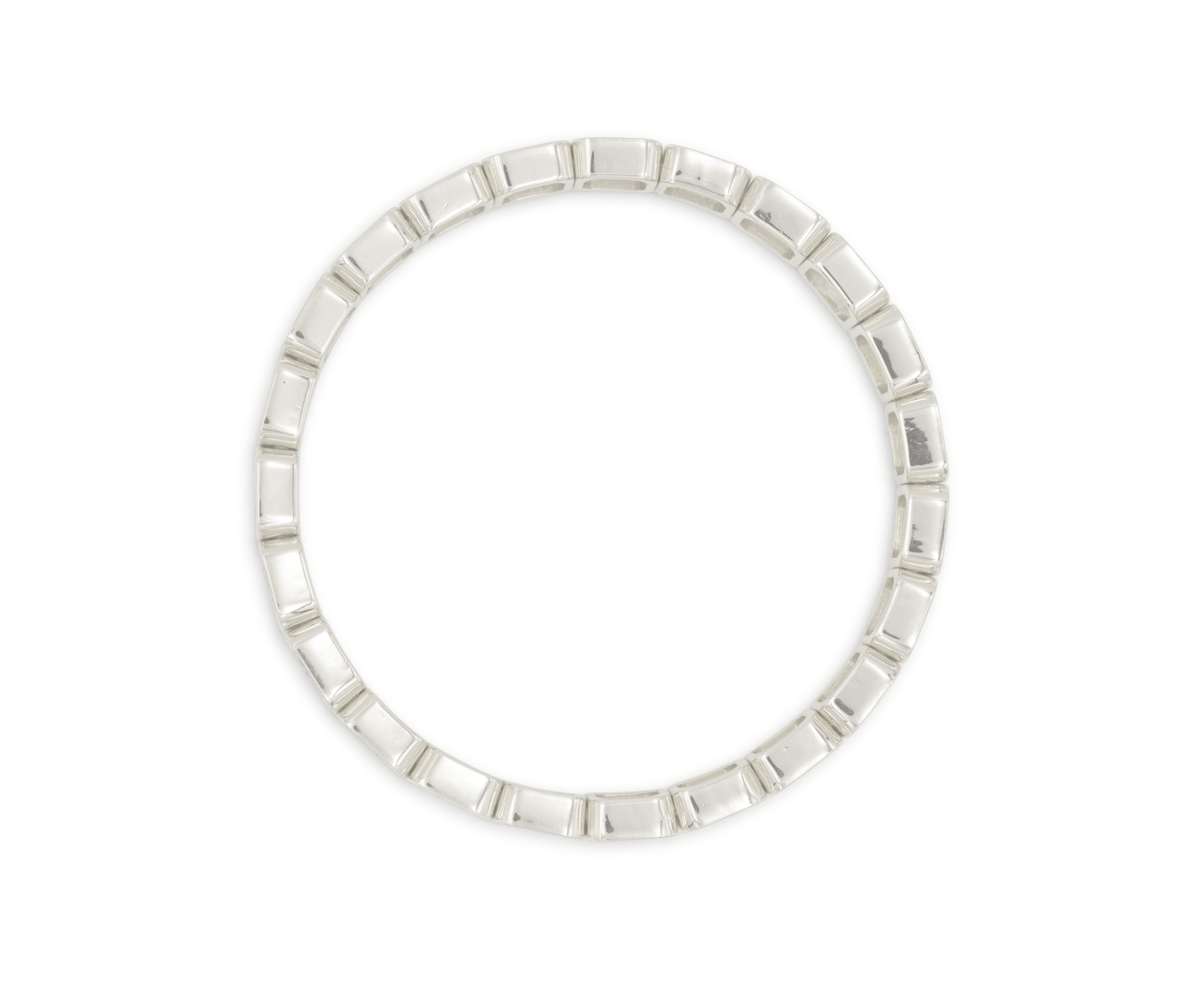 silver bracelet on a white background
