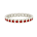 Bracelet with red apple pattern on a white background