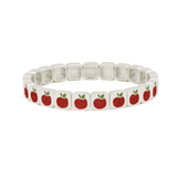 Bracelet with red apple pattern on a white background