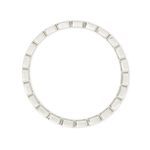 Silver ring with a beaded design on a white background