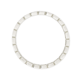 Silver ring with a beaded design on a white background