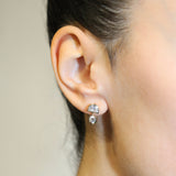 CRESCENT-ROUND DROP EARRINGS