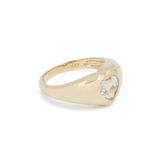 THE BEZEL HEART SIGNET RING