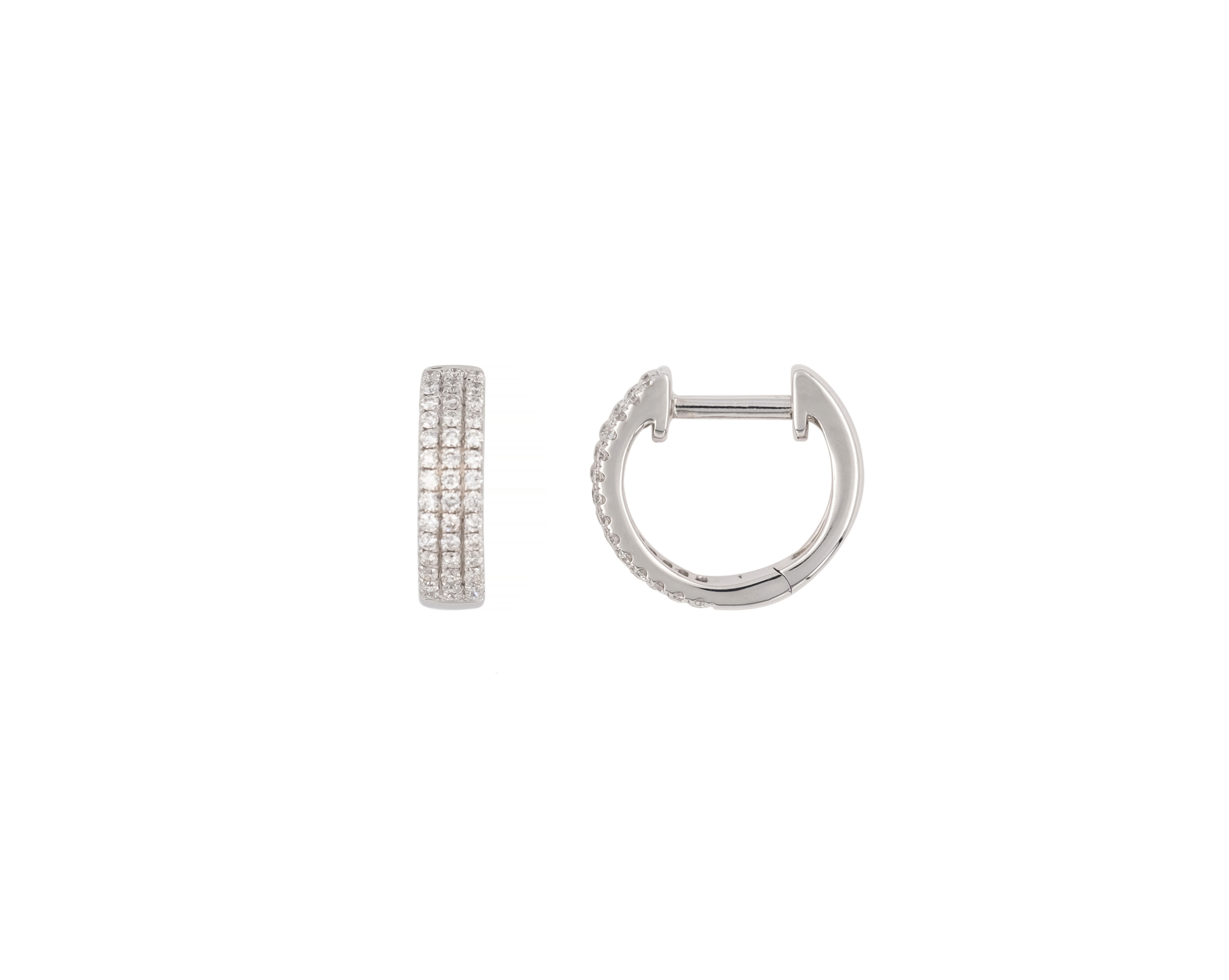 THE TRIPLE ROW PAVÉ DIAMOND HUGGIES