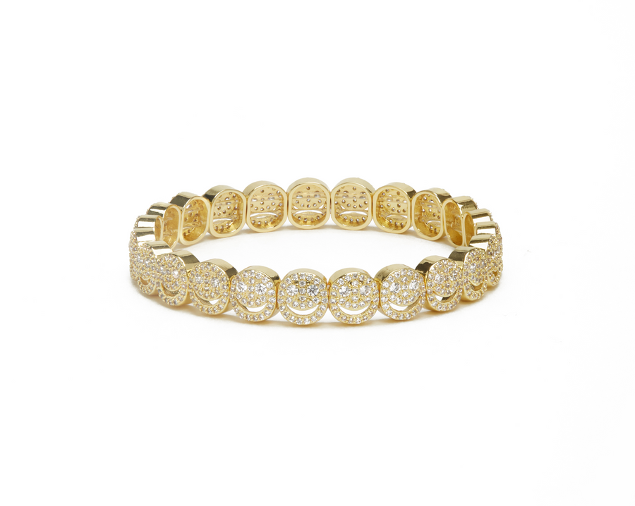 THE PAVÉ gold pavé link bracelet with round stone-set links