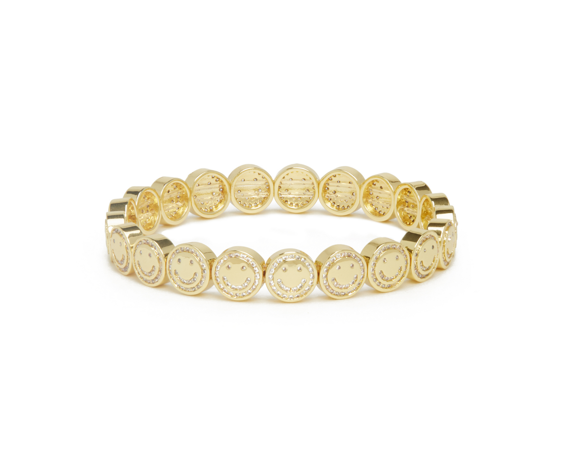 14K Gold Bezel CZ Smiley Face Bracelet | Lisa Gozlan – Lisa Gozlan US