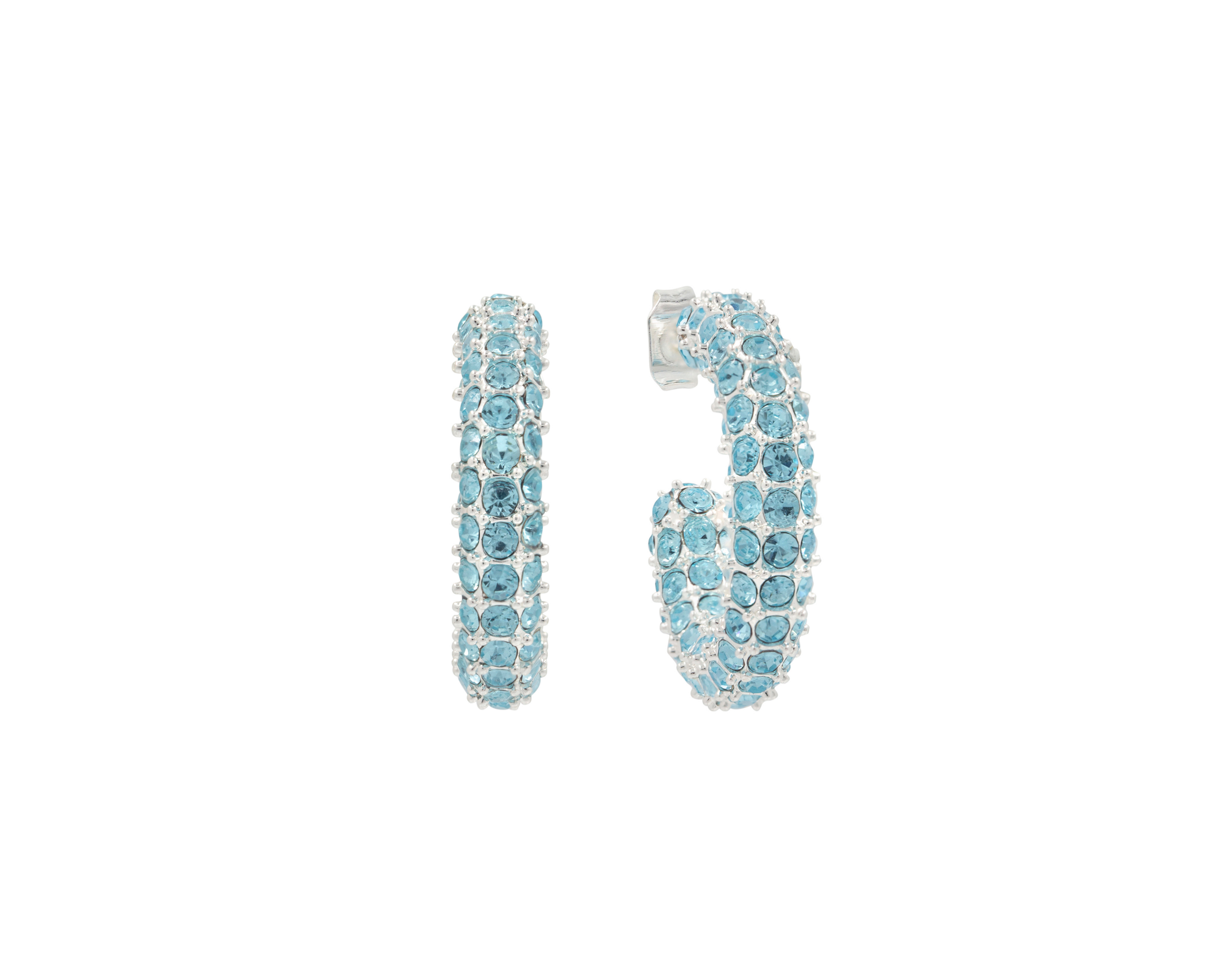 E038 'BOLD CRYSTAL HOOPS COLORED CZ'