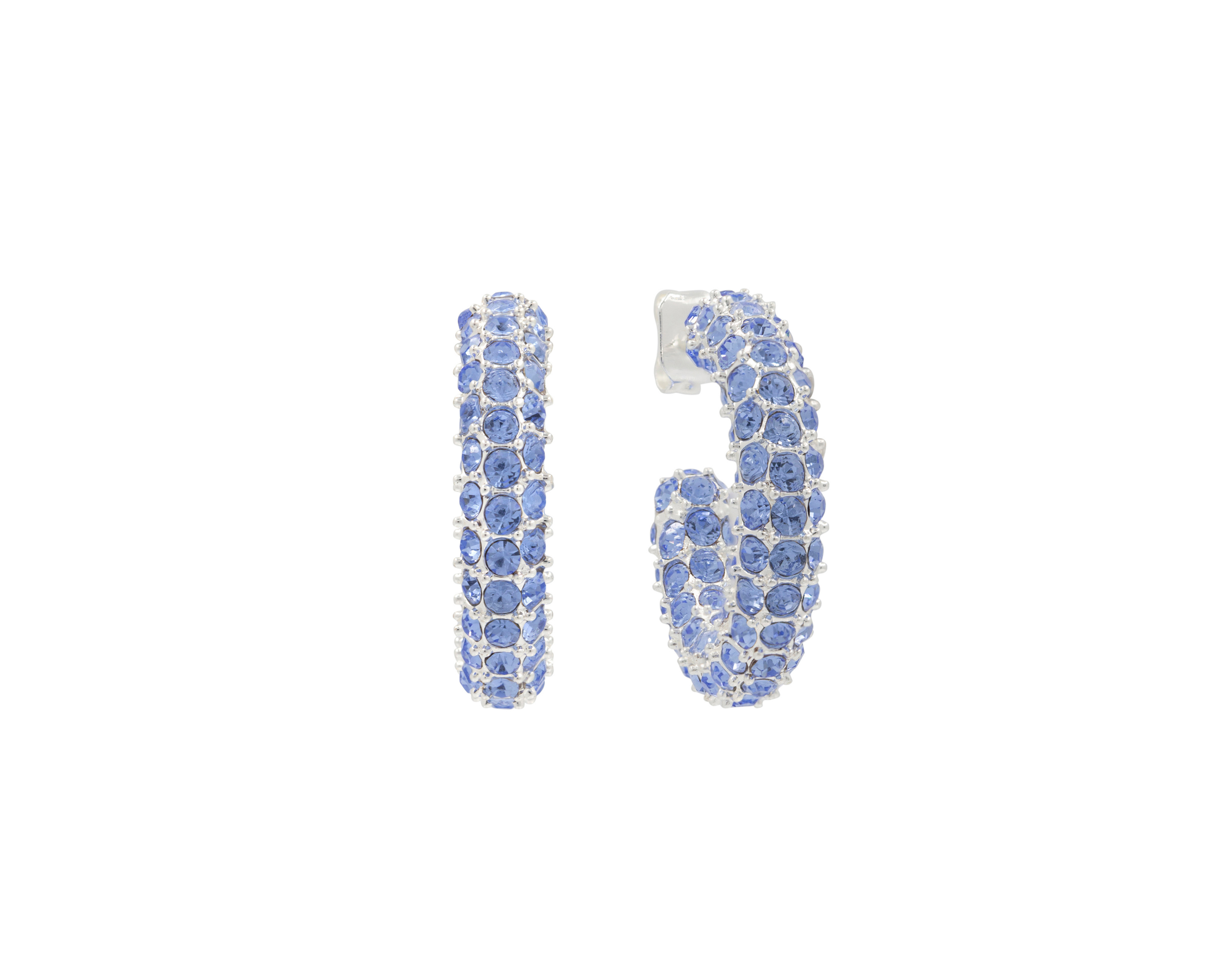 E038 'BOLD CRYSTAL HOOPS COLORED CZ'