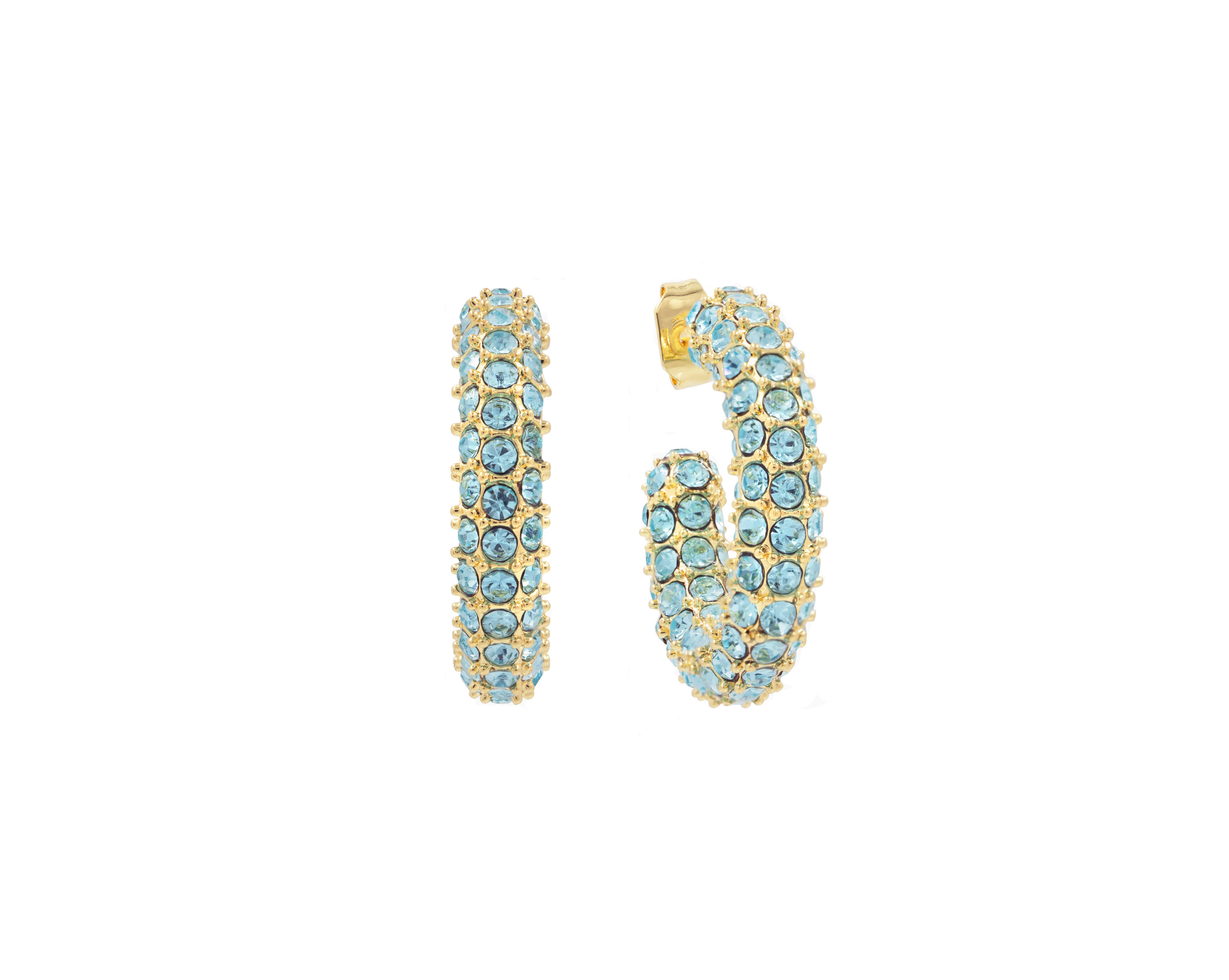 THE BOLD CRYSTAL HOOPS COLORED CZ