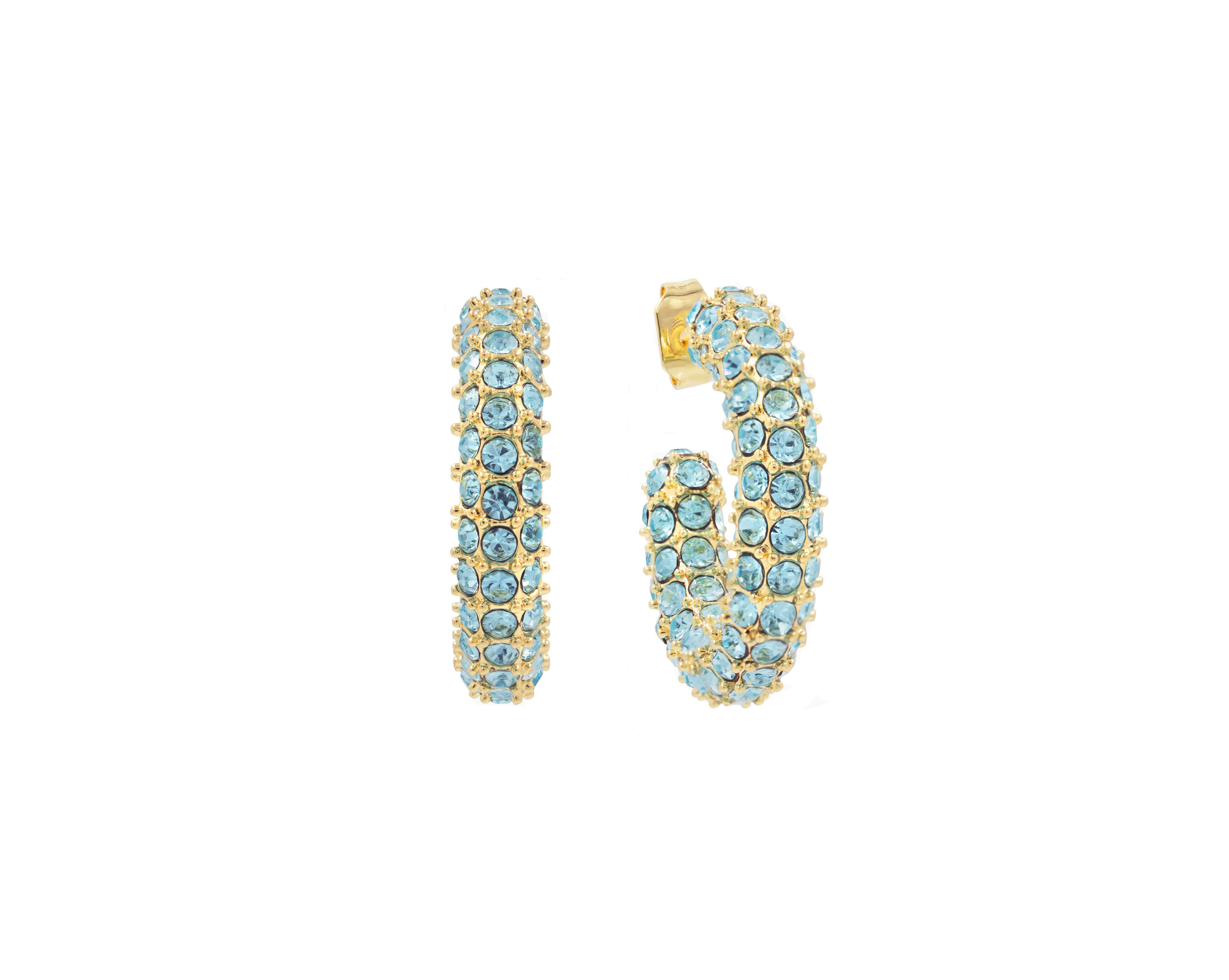 E038 'BOLD CRYSTAL HOOPS COLORED CZ'