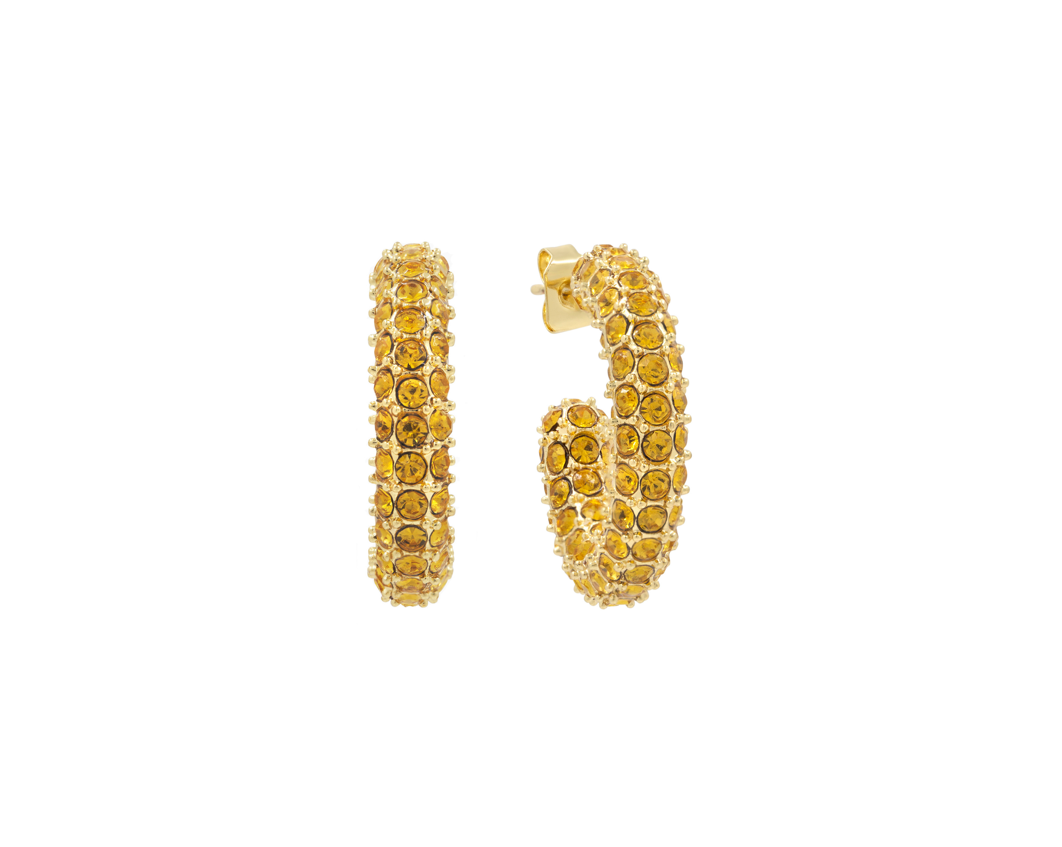 THE BOLD CRYSTAL HOOPS COLORED CZ
