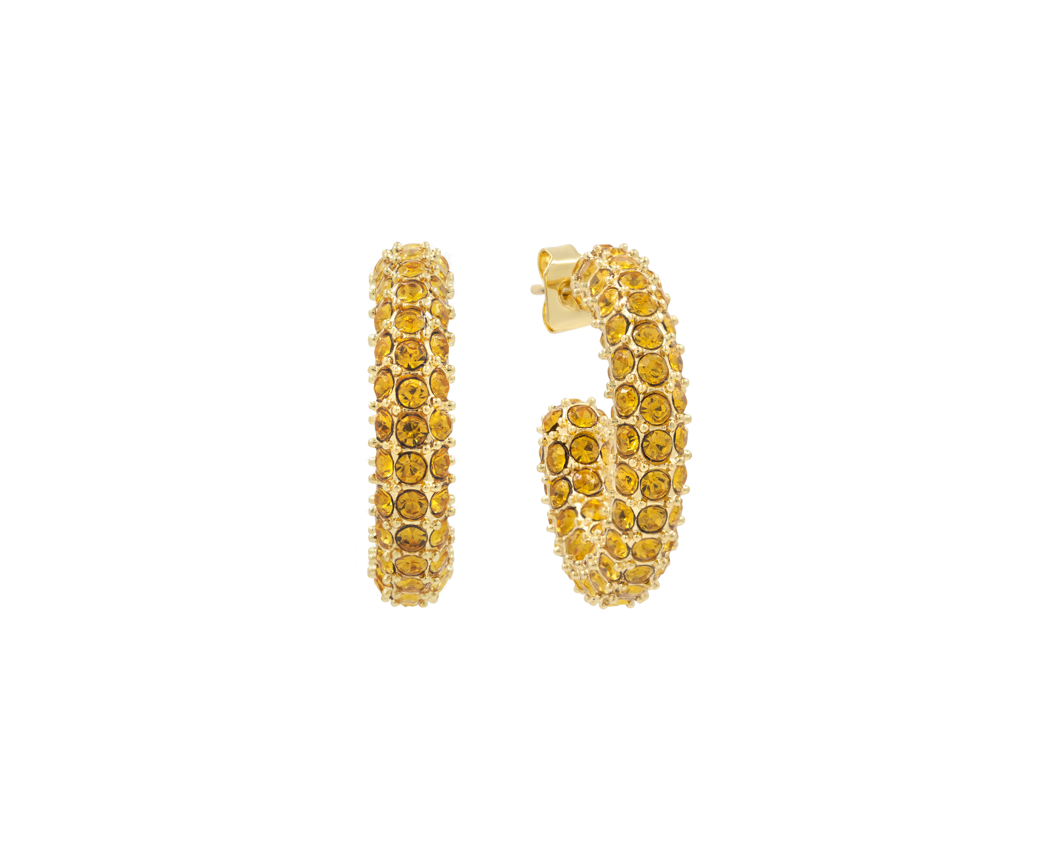 E038 'BOLD CRYSTAL HOOPS COLORED CZ'