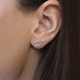 EMERALD BEZEL STUDS