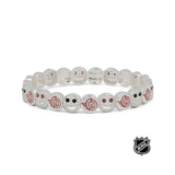 Silver-tone NHL team-logo bead bracelet with multiple round enamel logo beads
