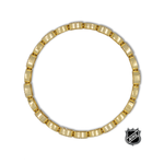 Gold NHL® bracelet bangle, centered view with smooth ridged link design