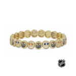 Gold-tone beaded bracelet with Edmonton Oilers team logo medallions