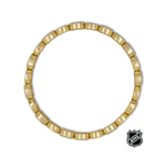 Gold-tone beaded NHL® bracelet with round hoop and NHL® logo badge