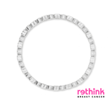 Silver tennis bracelet with repeating rectangular link rows