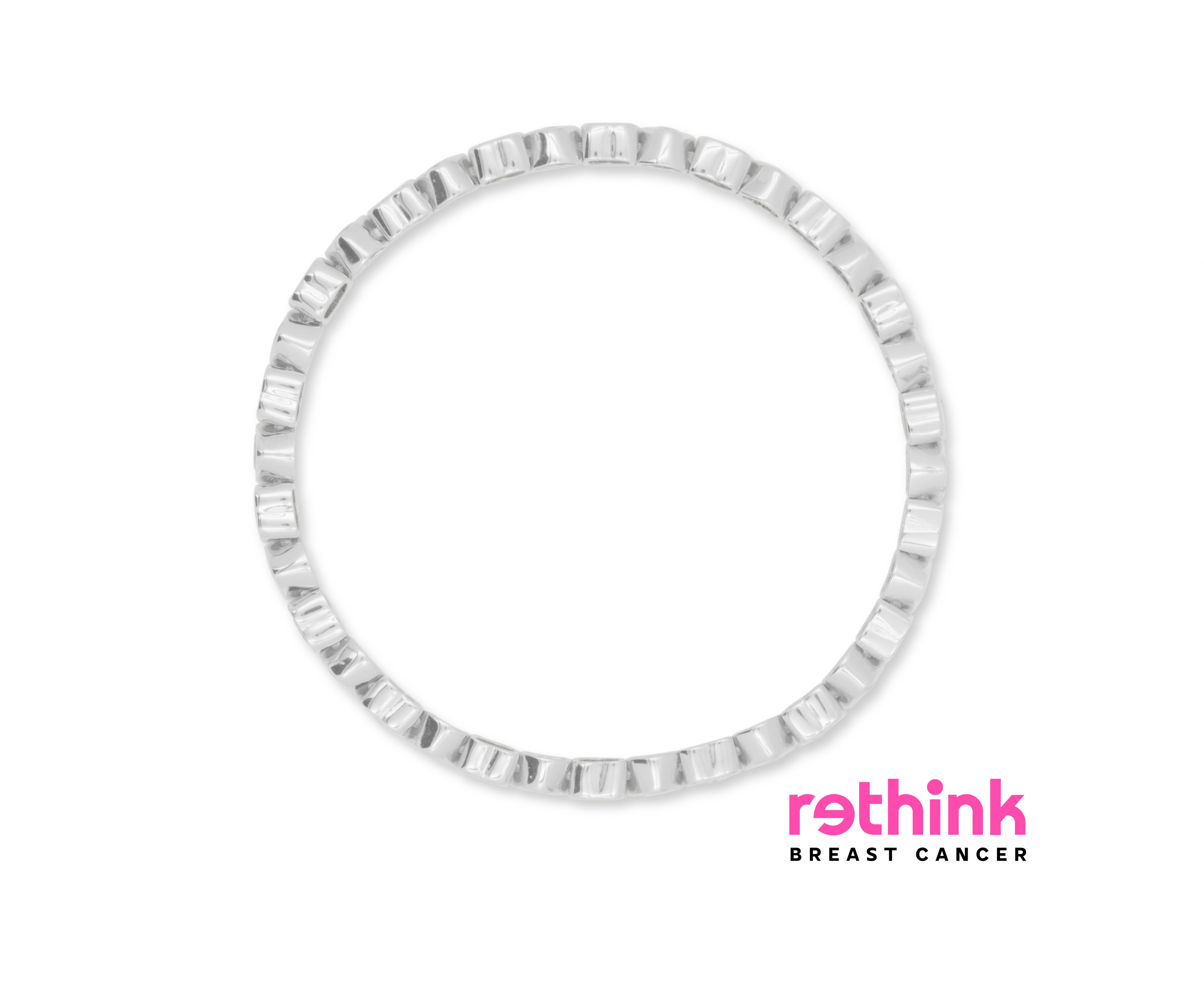 Silver tennis bracelet with repeating rectangular link rows
