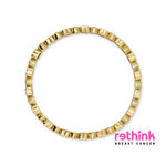 Yellow gold tennis bracelet with ribbed flexible link row