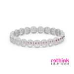 THE PAVÉ silver pavé bracelet with pink accent stones