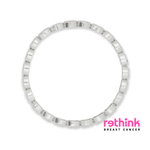 Pavé silver bracelet with rectangular links arranged in a circle