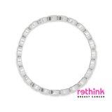 Pavé silver bracelet with rectangular links arranged in a circle