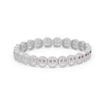 THE PAVÉ silver pavé bracelet with pink accent stones