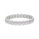 THE PAVÉ silver pavé bracelet with pink accent stones