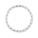 Pavé silver bracelet with rectangular links arranged in a circle