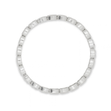 Pavé silver bracelet with rectangular links arranged in a circle