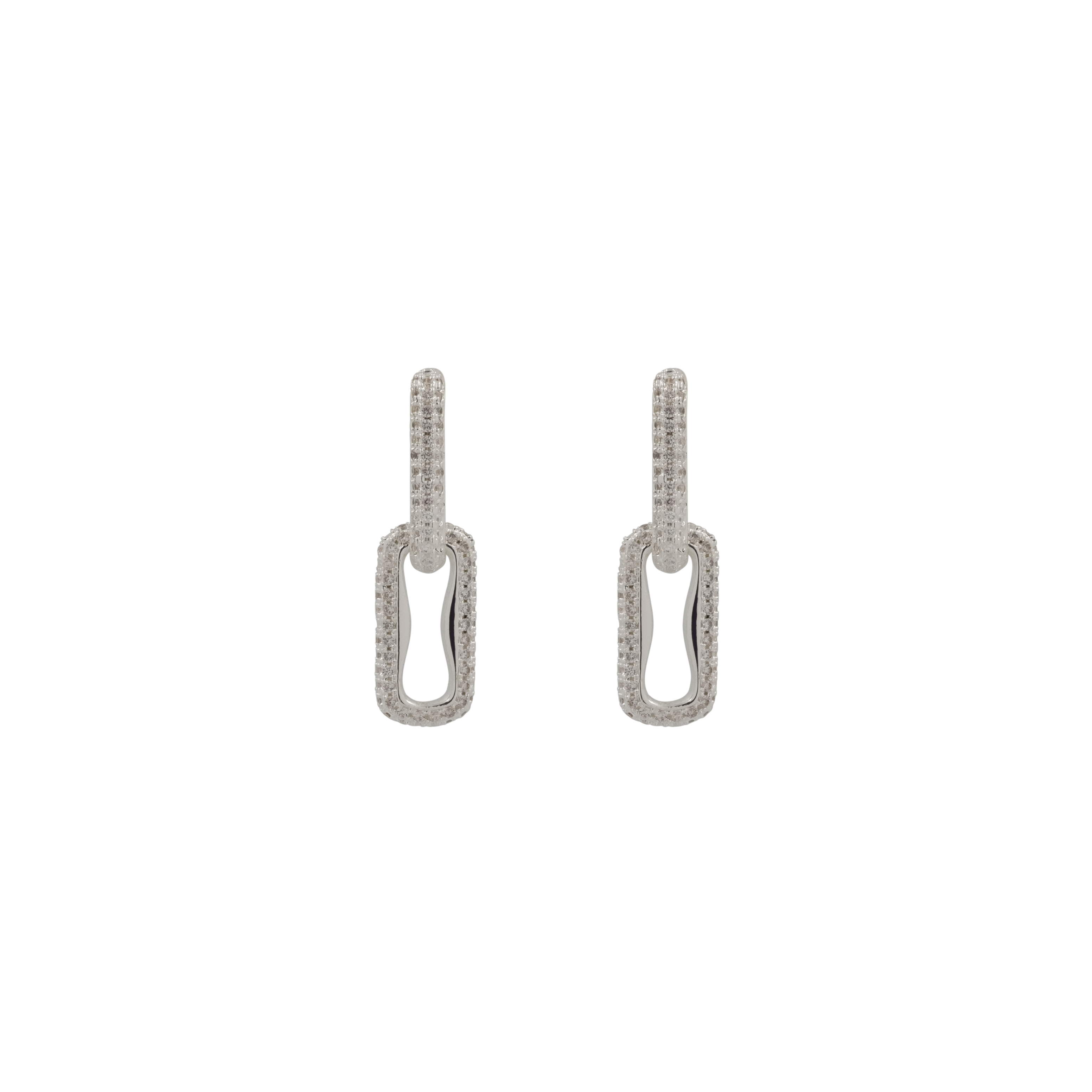 THE PAVÉ PAPERCLIP DROP EARRINGS