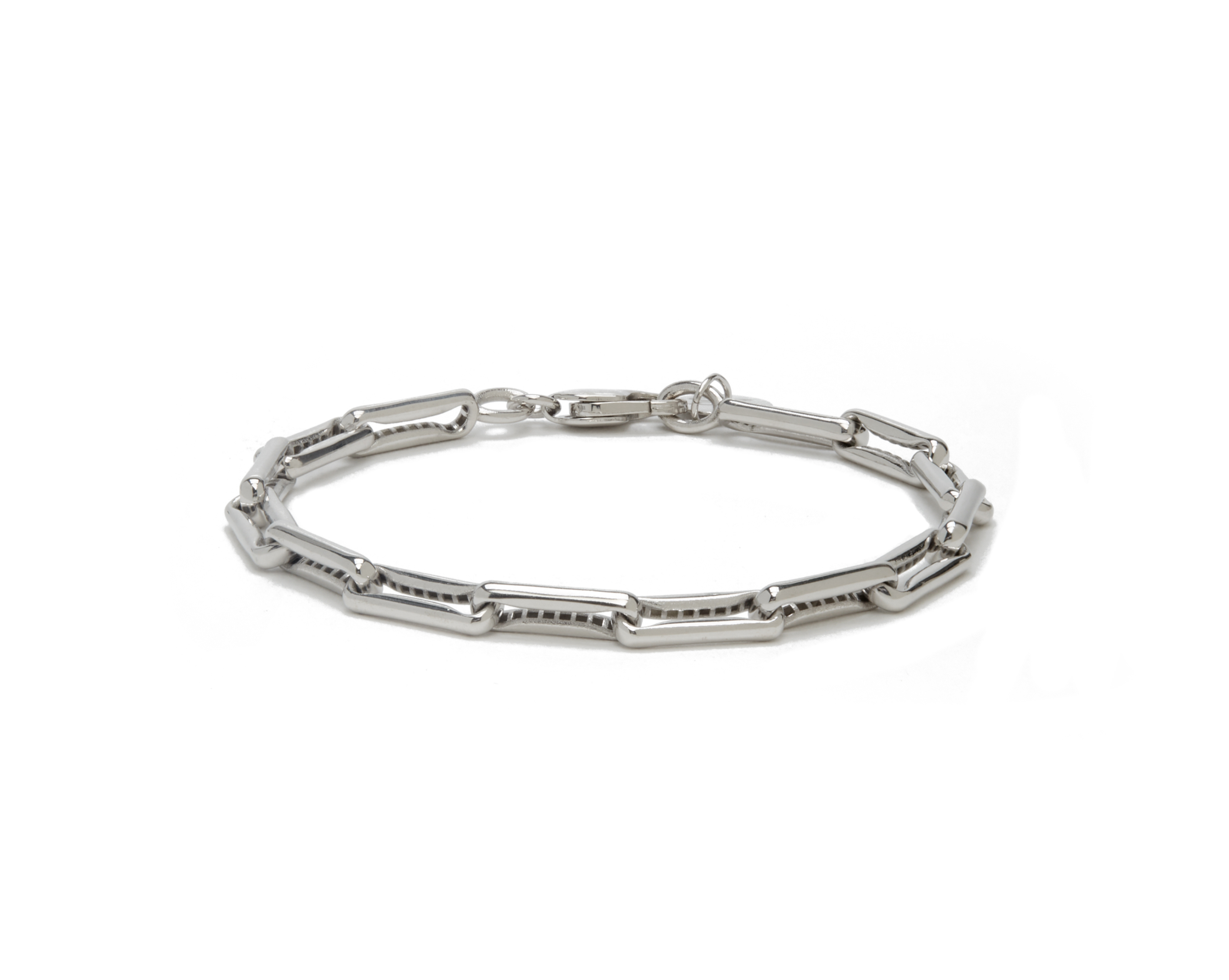 BR059 'SMALL INDENTED PAPERCLIP BRACELET'