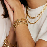 BR060 'LARGE INDENTED PAPERCLIP BRACELET'