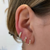 E035 ' TRIPLE ROW PAVÉ DIAMOND HUGGIES'
