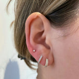 E035 ' TRIPLE ROW PAVÉ DIAMOND HUGGIES'
